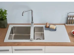 Discount Glasspüle New York 100 cm x 50 cm Glasspülen|Einbauküchen