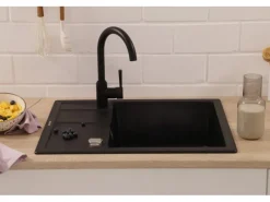 Granitspüle Nashville 65 cm x 50 cm Schwarz Granitspülen