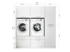 Best Hauswirtschaftsraum Set Clara 200 cm x 184,8 cm x 67,6 cm Weiß Matt Küchenschränke