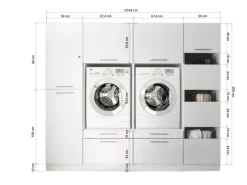 Sale Hauswirtschaftsraum Set Clara 200 cm x 234,8 cm x 67,6 cm Weiß Matt Küchenschränke