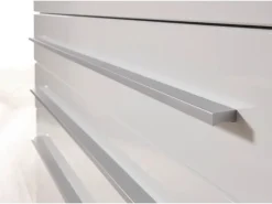 Outlet Inselküche Gabriel 320 cm Grau Hochglanz Inselhauben|Kücheninseln