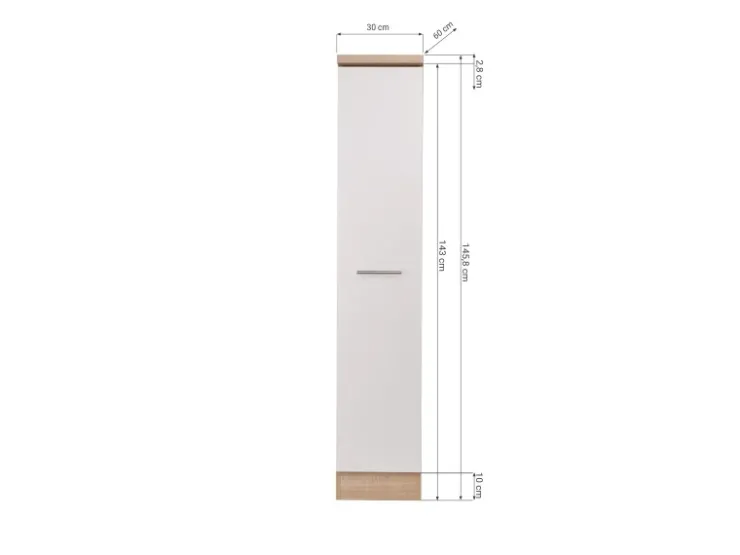 Respekta Pfannen<Küchen-Apothekerschrank Merle 30 cm Weiß