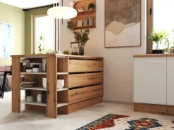 Clearance Küchenblock Hilde 310 cm mit Kücheninsel Weiß Kücheninseln|Herde
