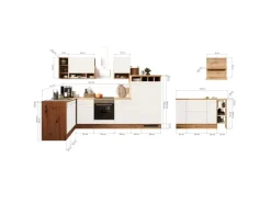 Clearance Küchenblock Hilde 310 cm mit Kücheninsel Weiß Kücheninseln|Herde