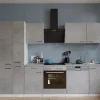 Best Respekta Küchenblock Malia 310 cm Beton Fronten inkl. Kühl-/ Gefrierkombination