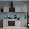 Best Respekta Küchenblock Malia mit E-Geräten 220 cm Beton Fronten