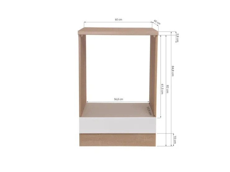 Respekta Küchenschränke<Küchen-Herdumbauschrank Merle 60 cm Grau