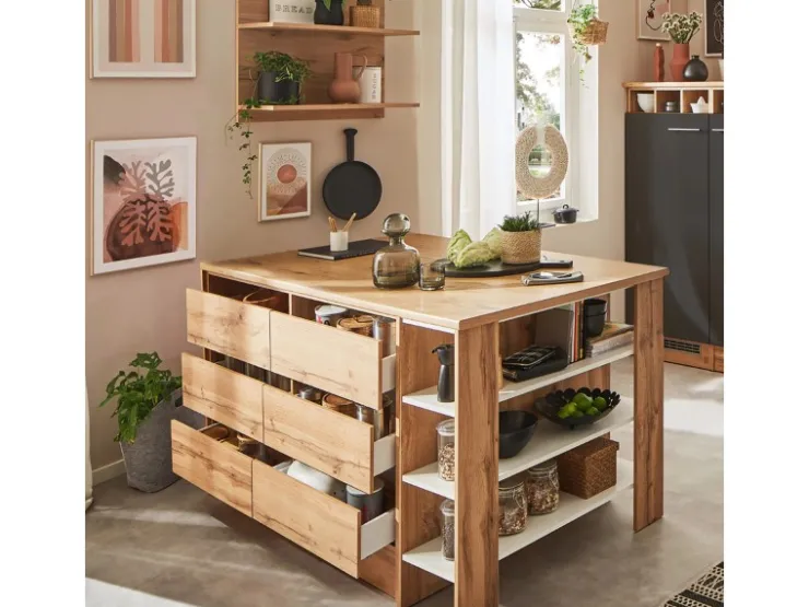 Sale Respekta Kücheninsel Hilde 150 cm ohne E-Geräte Grau