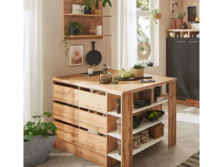 Sale Respekta Kücheninsel Hilde 150 cm ohne E-Geräte Grau