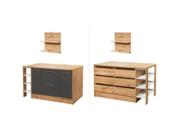 Sale Respekta Kücheninsel Hilde 150 cm ohne E-Geräte Grau