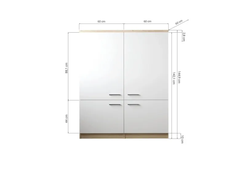 Discount Küchenmöbel-Set 11 Merle 120 cm Miniküchen|Kochfelder