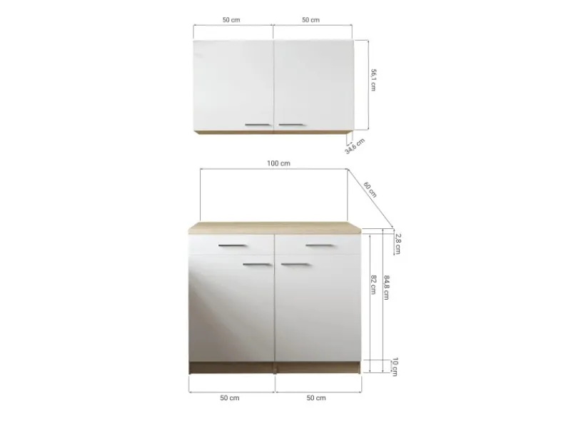 Clearance Küchenmöbel-Set 10 Merle 100 cm Miniküchen