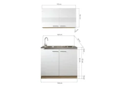 Clearance Küchenmöbel-Set 3 Merle 100 cm Miniküchen|Kochfelder