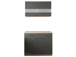 Clearance Respekta Küchenmöbel-Set 4 Merle 100 cm Schwarz