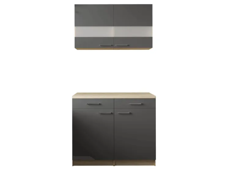 Clearance Respekta Küchenmöbel-Set 4 Merle 100 cm Schwarz