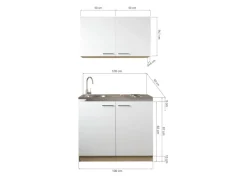 New Küchenmöbel-Set 6 Merle 100 cm Pantryküchen|Miniküchen