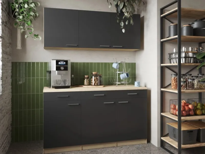 Best Küchenmöbel-Set 12 Merle 150 cm Pantryküchen|Miniküchen