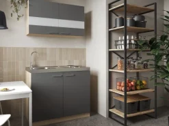 Respekta Pantryküchen|Miniküchen<Küchenmöbel-Set 5 Merle 100 cm Grau