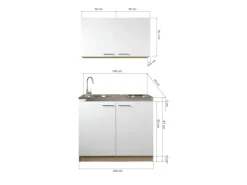 Discount Respekta Küchenmöbel-Set 4 Merle 100 cm Grau