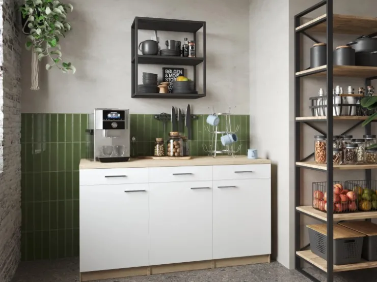 Discount Respekta Küchenmöbel-Set 13 Merle 150 cm Weiß