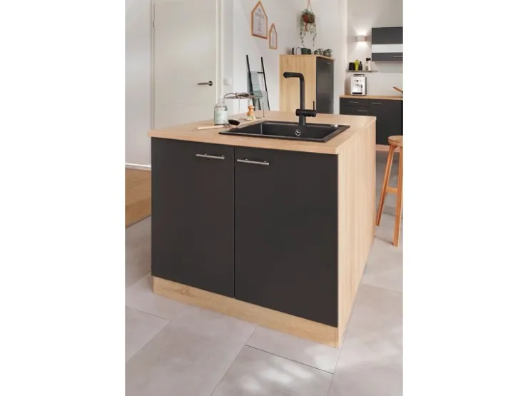 Clearance Respekta Küchen-Spülenunterschrank Merle 100 cm Grau