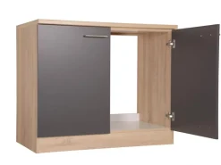 Clearance Respekta Küchen-Spülenunterschrank Merle 100 cm Grau
