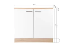 Clearance Respekta Küchen-Spülenunterschrank Merle 100 cm Grau
