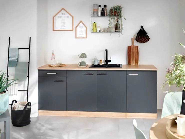 Clearance Respekta Küchen-Spülenunterschrank Merle 100 cm Grau