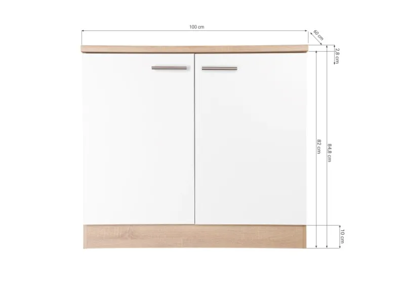 Best Küchen-Spülenunterschrank Merle 100 cm Küchenschränke|Einbauküchen