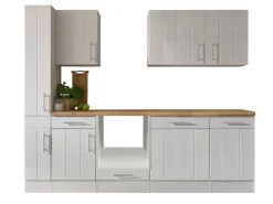 Best Respekta Küchenzeile Anton LBBERP250LHWC ohne E-Geräte 250 cm Lärche Weiß