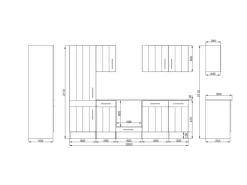 Respekta Premium Landhausküchen|Kühlschränke<Respekta Küchenzeile Antons 280 cm Lärche Weiß Matt (DAH CH22078IXB)