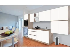Discount Respekta Premium Respekta Küchenzeile GLRP370HESWM Grifflos 370 cm -Sonoma Eiche Weiß Matt