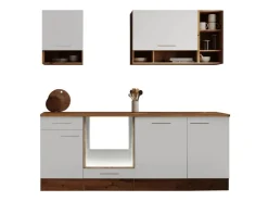 Best Respekta Küchenzeile Hilde LBBEKB220EWC ohne E-Geräte 220 cm Weiß