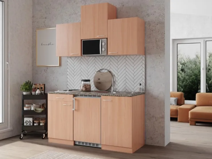 Sale Respekta Küchenzeile KB150BBMI 150 cm Nachbildung Buche