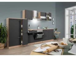 Best Küchenzeile KB300ESGC 300 cm -Eiche Sägerau Nachbildung Einbauküchen|Winkelküchen