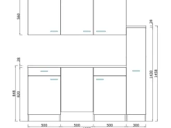 Respekta Miniküchen|Kochfelder<Küchenzeile KB180ESRMIC 180 cm -Eiche Sägeräu Nachbildung Rot