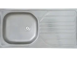Respekta Küchenzeile KB150ESRMI 150 cm -Eiche Sägeräu Nachbildung Rot