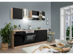 Best Küchenzeile KB210ESS 210 cm -Eiche Sägerau Nachbildung Einbauküchen