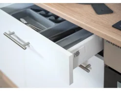Best Küchenzeile KB280ESWC -Eiche Sägerau Kühlschränke|Winkelküchen