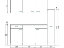 Respekta Kühlschränke|Winkelküchen<Küchenzeile KB180EYGMI 180 cm -Eiche York Nachbildung Grau