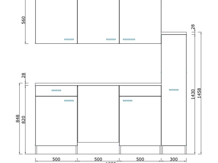Respekta Kühlschränke|Winkelküchen<Küchenzeile KB180EYGMI 180 cm -Eiche York Nachbildung Grau