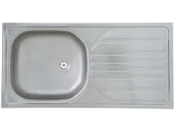 Respekta Küchenzeile KB225EYGMI 225 cm -Eiche York Nachbildung Grau