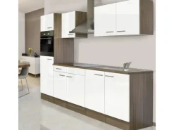 Best Küchenzeile KB270EYW 270 cm -Eiche York Nachbildung Kochfelder|Einbauküchen