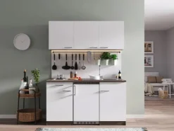 Discount Respekta Küchenzeile KB150EYW 150 cm -Eiche York Nachbildung Weiß