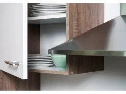 New Respekta Küchenzeile KB360EYWMIGKE 360 cm Weiß Seidengl.-Eiche York Nachbildung Weiß Seidenglanz