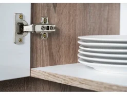 New Respekta Küchenzeile KB360EYWMIGKE 360 cm Weiß Seidengl.-Eiche York Nachbildung Weiß Seidenglanz