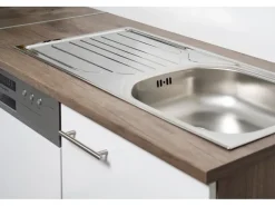 New Respekta Küchenzeile KB360EYWMIGKE 360 cm Weiß Seidengl.-Eiche York Nachbildung Weiß Seidenglanz