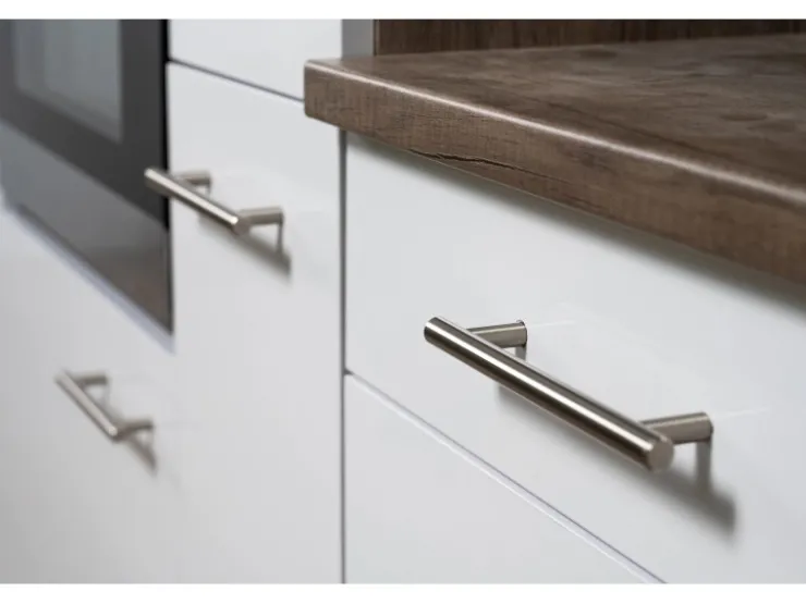 New Respekta Küchenzeile KB360EYWMIGKE 360 cm Weiß Seidengl.-Eiche York Nachbildung Weiß Seidenglanz