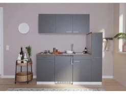 Outlet Küchenzeile KB180WG 180 cm -Weiß Winkelküchen|Single-Küchen