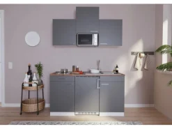 Hot Küchenzeile KB150WGMIC 150 cm -Weiß Single-Küchen|Pantryküchen